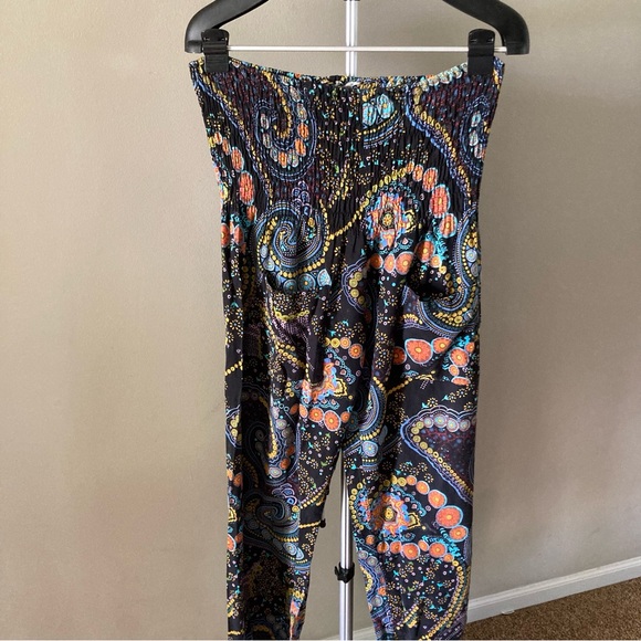 **GIVEAWAY** Paisley Print Bali Yoga Pants with Shirred Waist Size L Boho - Picture 14 of 14